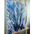 Blue Splash - Obraz wykonany metodą pouringu na płótnie 40x50