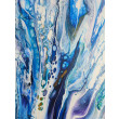 Blue Splash - Obraz wykonany metodą pouringu na płótnie 40x50