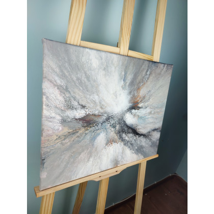 Elżbieta Hanarz - obrazy akryl - Memories - Obraz wykonany metodą pouringu na płótnie 40x50 foto #2