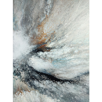 Elżbieta Hanarz - obrazy akryl - Memories - Obraz wykonany metodą pouringu na płótnie 40x50 foto #3