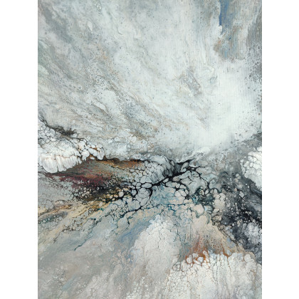 Elżbieta Hanarz - obrazy akryl - Memories - Obraz wykonany metodą pouringu na płótnie 40x50 foto #4