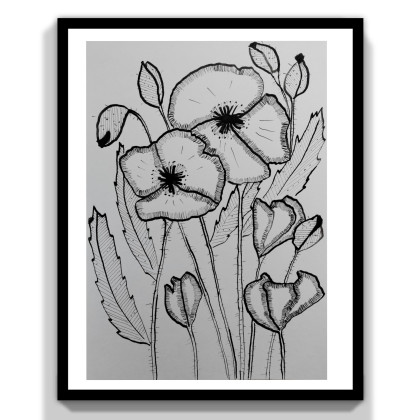 Rysunek tuszem -Maki, ML, rysunek tuszem