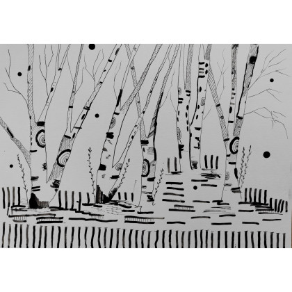 ML - rysunek tuszem - Rysunek tuszem -Drzewa foto #1