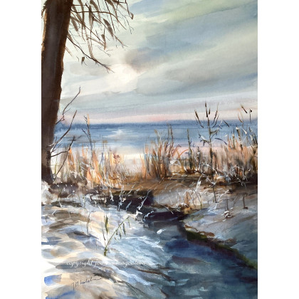 Ice coffee, Blue denim , 2 akwarele-  rezerwacja dla p. Krzysztofa P., Joanna Magdalena, obrazy akwarela