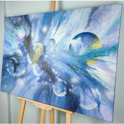 Elżbieta Hanarz - obrazy akryl - Kosmiczna Eksplozja - Obraz abstrakcyjny na płótnie 70x100 foto #2