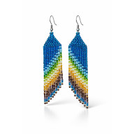 Kolczyki Etniczne Boho - Ręcznie Plecione z Koralików 11,5 cm