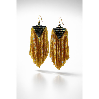 Kolczyki Krótkie Zieleń Metalizowana i Złoto, unikatart, kolczyki 