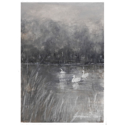 Jolanta Frankiewicz - obrazy akwarela - Ustronie - monochromatyczna akwarela A4 foto #3