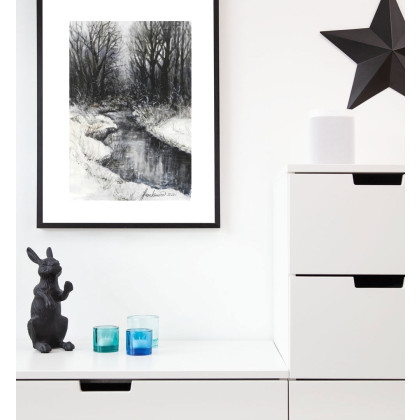 Jolanta Frankiewicz - obrazy akwarela - Strumień- monochromatyczna akwarela A4 foto #2