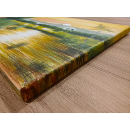 Marzena Dymek - obrazy akryl - ZESTAW RĘCZNIE MALOWANYCH OBRAZÓW - TRYPTYK ECHA PTASICH SKRZYDEŁ foto #2