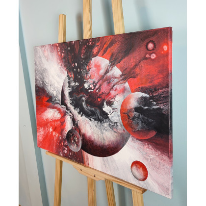 Elżbieta Hanarz - obrazy akryl - Serce Supernowej - Kosmiczna abstrakcja na płótnie 50x70 foto #2