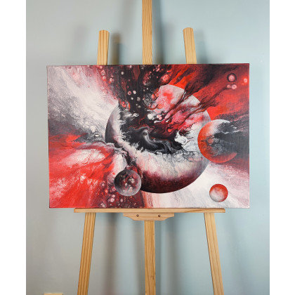 Elżbieta Hanarz - obrazy akryl - Serce Supernowej - Kosmiczna abstrakcja na płótnie 50x70 foto #3