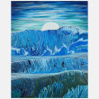 Księżycowy Blask -  Górski krajobraz abstrakcyjny na płótnie 40x50