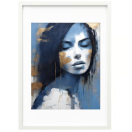 PORTRET KOBIETY IN BLUE 02, PLAKAT 39X49 CM