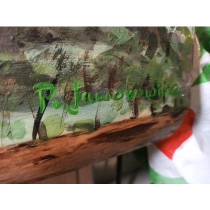 Patrick Jaworowicz - obrazy akryl - Obraz Pejzaż leśny na drewnie 140 x 40 cm foto #1