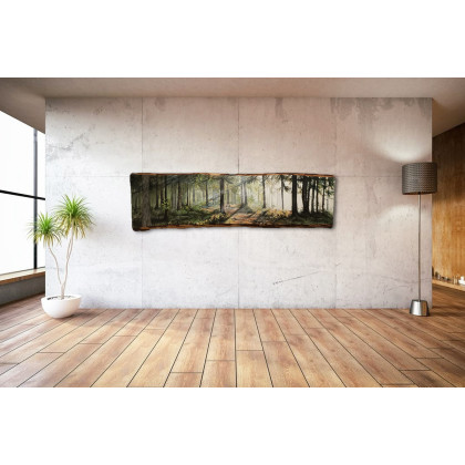 Patrick Jaworowicz - obrazy akryl - Obraz Pejzaż leśny na drewnie 140 x 40 cm foto #2