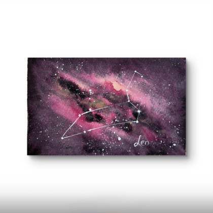 Yunona Kucherevska - obrazy akwarela - Akwarela A5 Gwiazdozbiór Lwa foto #1