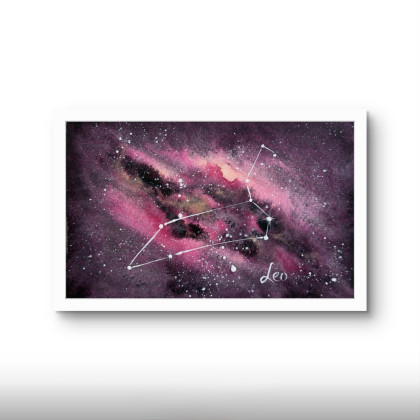 Yunona Kucherevska - obrazy akwarela - Akwarela A5 Gwiazdozbiór Lwa foto #2