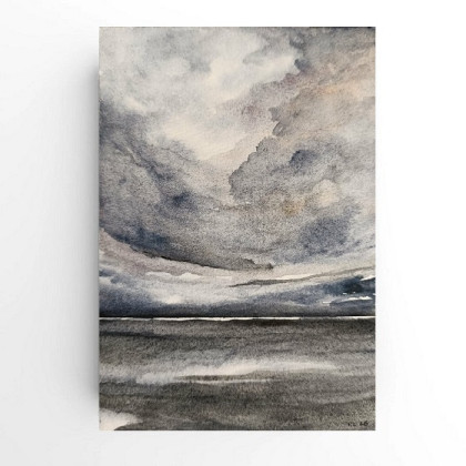 Pejzaż-  akwarela formatu A5, Paulina Lebida, obrazy akwarela