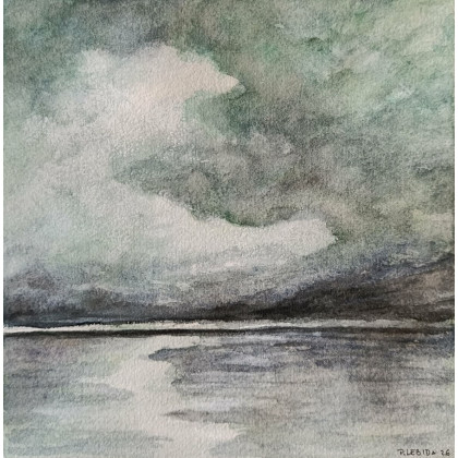 Paulina Lebida - obrazy akwarela - Morze-  akwarela formatu 20/20 cm foto #1