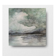 Morze-  akwarela formatu 20/20 cm