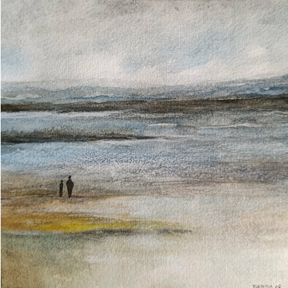 Paulina Lebida - obrazy akwarela - Nd morzem-  akwarela formatu 20/20 cm foto #1