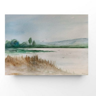 Pejzaż-  akwarela formatu 18/24 cm