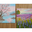 ZESTAW RĘCZNIE MALOWANYCH OBRAZÓW - DYPTYK KWITNĄCA WIŚNIA I LAWENDA