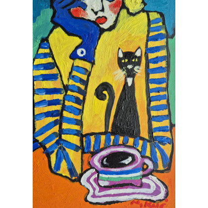 Marlena Kuć - obrazy olejne - Jeszcze jedna kawa i wszystko będzie dobrze foto #2