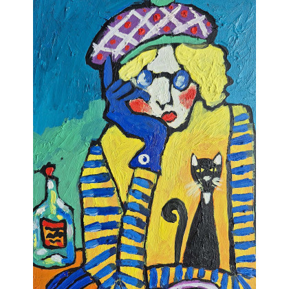 Marlena Kuć - obrazy olejne - Jeszcze jedna kawa i wszystko będzie dobrze foto #3