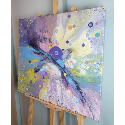 Elżbieta Hanarz - obrazy akryl - Sweet Dream - Kolorowa abstrakcja na płótnie 60x70 foto #2