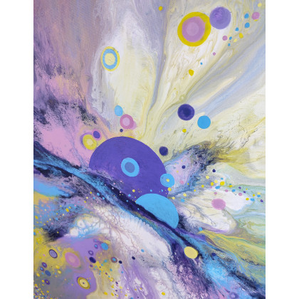 Elżbieta Hanarz - obrazy akryl - Sweet Dream - Kolorowa abstrakcja na płótnie 60x70 foto #3