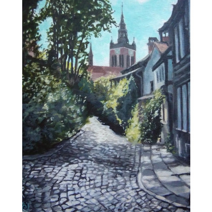 Zaułek kościoła św. Katarzyny w Gdańsku, Marta Konopacka, obrazy akryl