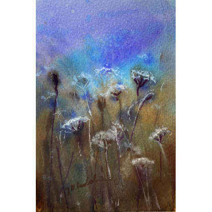 Jeden krok (akwarela miniaturka w oprawie), Joanna Magdalena, obrazy akwarela