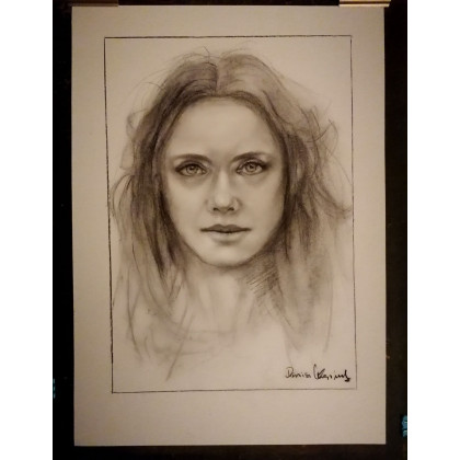 Dariusz Kaźmierczak - rysunek węglem - Kobieta z Wymyśloną Twarzą foto #2