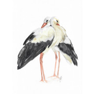 BOCIANY - OBRAZ AKWARELOWY