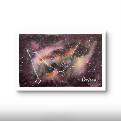 Yunona Kucherevska - obrazy akwarela - Akwarela A5 Gwiazdozbiór Smoka foto #1