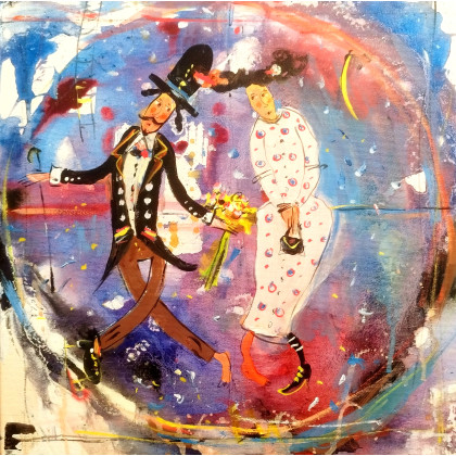 Zaślubieni....., Dariusz Grajek, olej + akryl