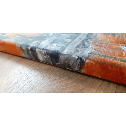 Marzena Dymek - obrazy akryl - PEJZAŻ AKRYLOWY RĘCZNIE MALOWANY NA PŁÓTNIE W BLASKU - 24x30cm foto #2