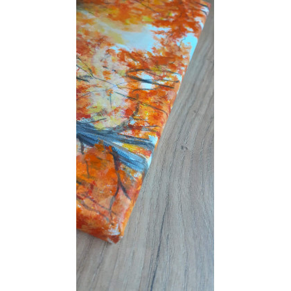 Marzena Dymek - obrazy akryl - PEJZAŻ AKRYLOWY RĘCZNIE MALOWANY NA PŁÓTNIE W BLASKU - 24x30cm foto #3