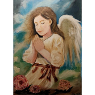 MODLĄCY SIĘ ANIOŁEK WŚRÓD KWIATÓW   50/70