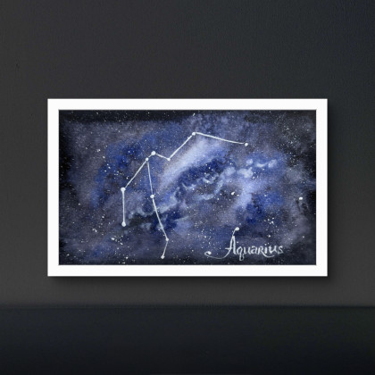 Yunona Kucherevska - obrazy akwarela - Akwarela A5 Gwiazdozbiór Wodnika foto #2