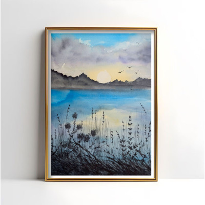 Akwarela A3. Lot nad wodą, Małgorzata Domańska ART, obrazy akwarela