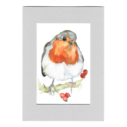 Rudzik - akwarela z passe portout, Magdalena Malik, obrazy akwarela