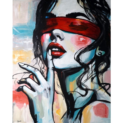 Red Velvet Silence 80x100, Rafal Stach, obrazy akryl