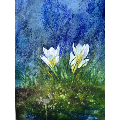 Koniec zimy (30x40 cm), Krystyna Nowak, obrazy akwarela