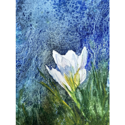Krystyna Nowak - obrazy akwarela - Koniec zimy (30x40 cm) foto #1