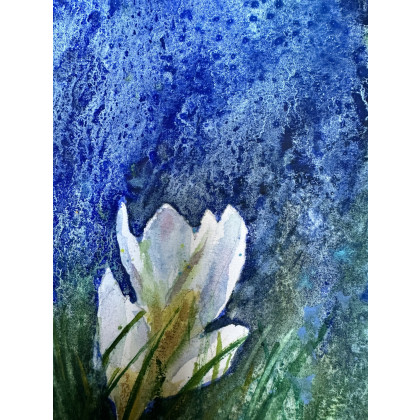 Krystyna Nowak - obrazy akwarela - Koniec zimy (30x40 cm) foto #2