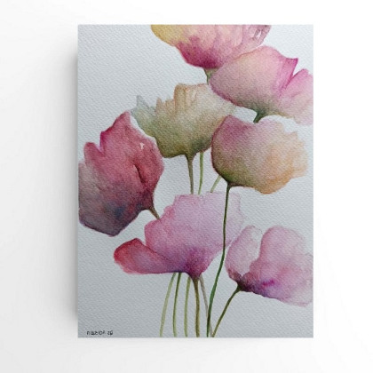 Kwiaty- akwarela formatu 24/18 cm, Paulina Lebida, obrazy akwarela