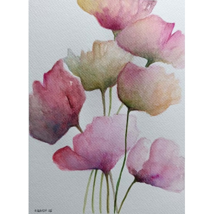 Paulina Lebida - obrazy akwarela - Kwiaty- akwarela formatu 24/18 cm foto #1
